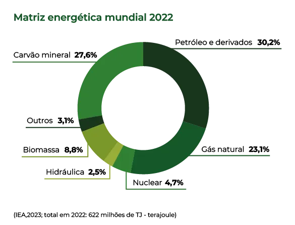 grafico da matriz energética mundial em 2022